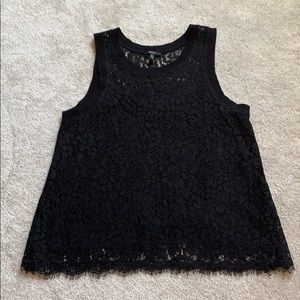 Black lace tank top. Size xl